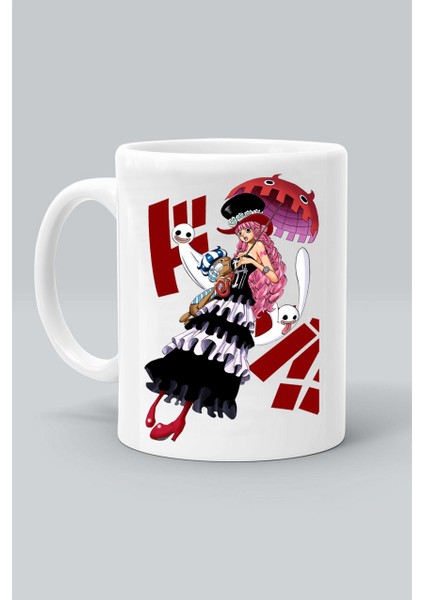 Anime One Piece Perona Karakter Baskılı Klasik Beyaz Kupa Bardak