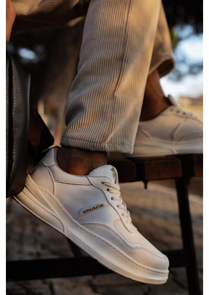 Erkek Günlük Ayakkabı Yüksek Taban Beyaz