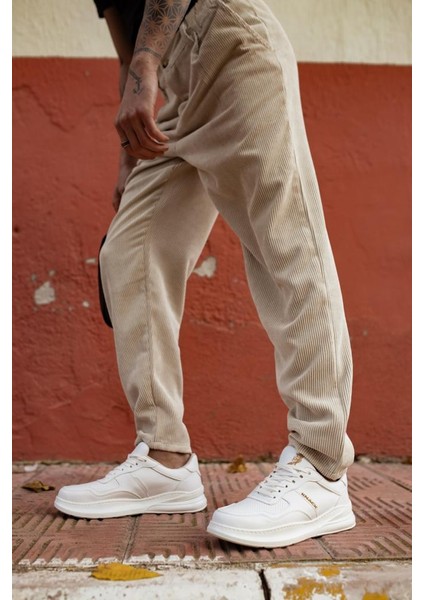 Erkek Günlük Ayakkabı Yüksek Taban Beyaz fiyatları