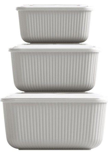 3’lü Erzak Gıda Saklama Kabı, Buzdolabı Düzenleyici Organizer 3’lü Set (600ML,1100ML,1800ML)