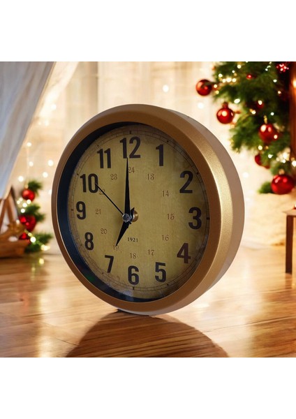 Gold Metal Esktme Mini Duvar Saati Çap 20 cm Küçük Saat fiyatları