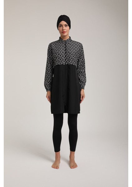 Kadın Fermuarlı Tam Kapalı Tesettür Mayo T 5450