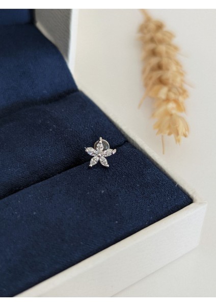Cerrahi Çelik Zirkon Taşlı Papatya Piercing , Tragus