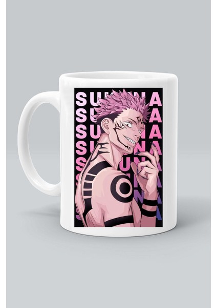 Anime Jujutsu Kaisen Ryomen Skuna Karakter Baskılı Klasik Beyaz Kupa Bardak