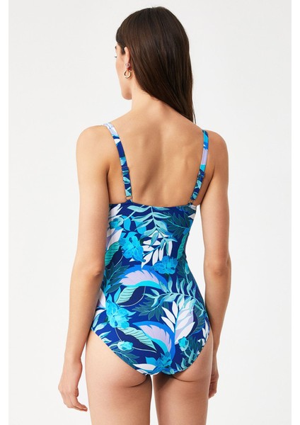 Azula Desenli Dolgulu (Push Uplı) Mayo Mavi fiyatları