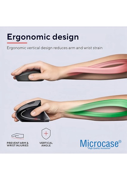 Pilli Dikey Ergonomik Kablolu Mouse 800/1200/1600 Dpı 6 Tuşlu - AL5178