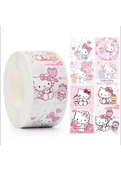 500 Adet Hello Kitty Sevimli Kedi Figür Washi Tape Etiket Sticker Çıkartma
