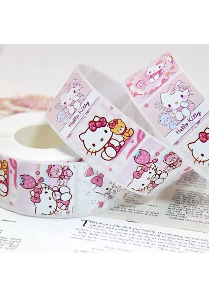 500 Adet Hello Kitty Sevimli Kedi Figür Washi Tape Etiket Sticker Çıkartma
