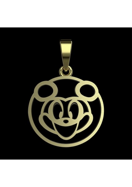 8 Ayar Altın Kolye Ucu Mickey Mouse GM4018 1 gr