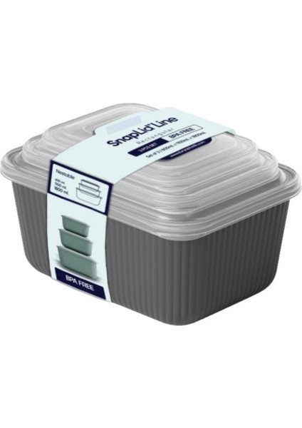 3’lü Erzak Gıda Saklama Kabı, Buzdolabı Düzenleyici Organizer 3’lü Set (600ML,1100ML,1800ML)