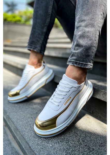 Bağcıklı Erkek Spor Ayakkabı Beyaz Altın fiyatları