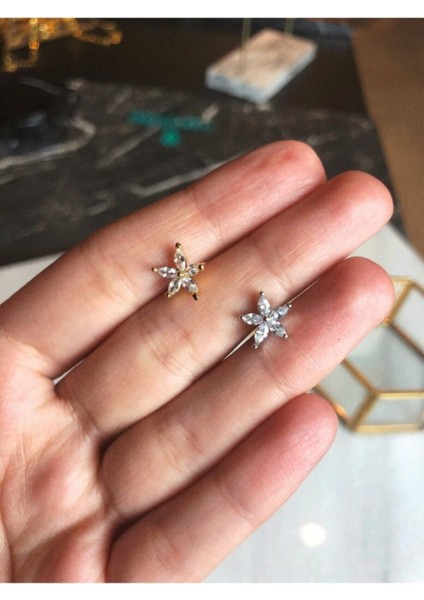 Kadın Gold Taşlı Piercing