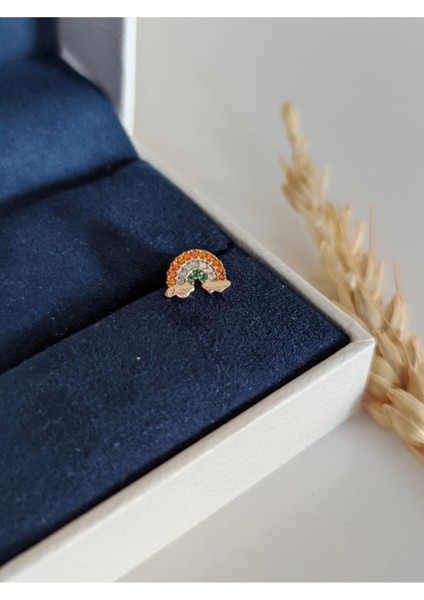Cerrahi Çelik Gold Gökkuşağı Piercing Tragus