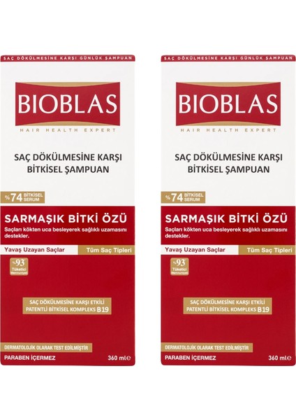 Saç Dökül Mesine Karşı Sarmaşık Bitki Özü Şampuan 360 ml 2 Adet