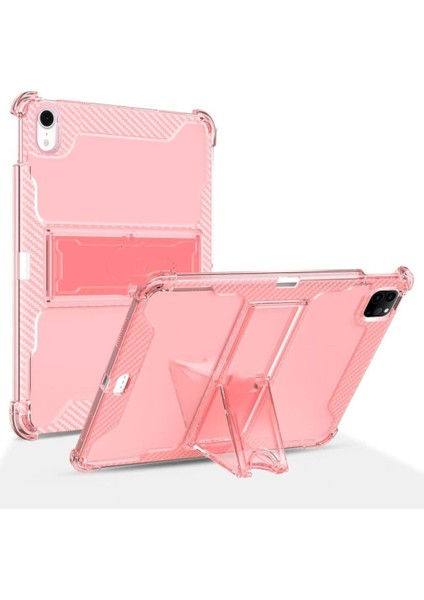 Apple iPad 7. Nesil 10.2 Kılıf Kalem Bölemli Standlı Darbelere Dayanıklı Şeffaf Kapak A2197 A2198 A2200