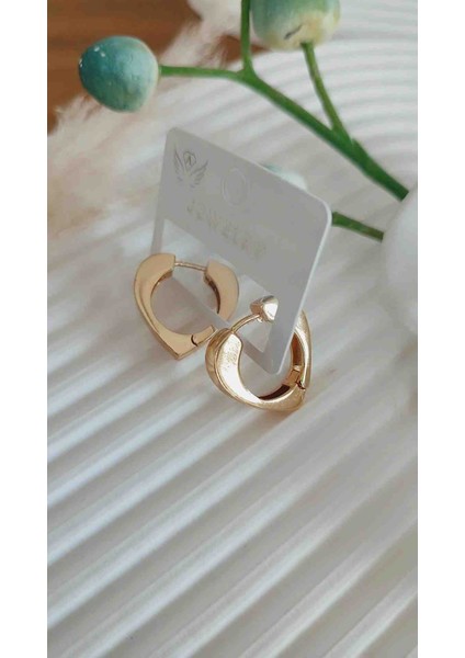 Çelik Kalın Kalpli Küpe Yeni Sezon modelleri