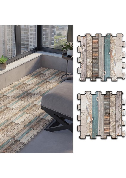 Dijital Baskılı Mermer Desenli Balkon Halısı Yolluk Yapboz Puzzle Japon Halı