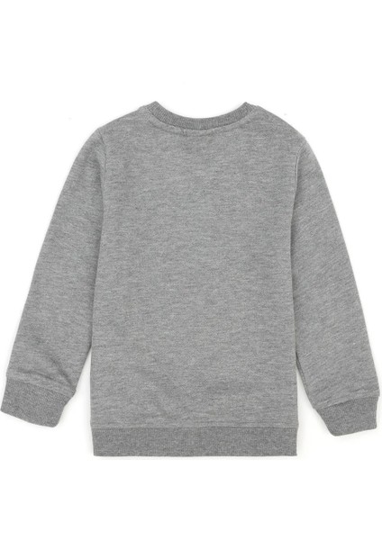 Çocuk Siyah Basic Bisiklet Yaka Sweatshirt 50269417