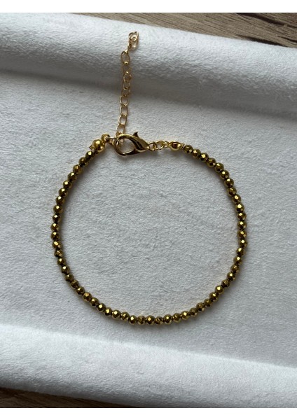 Minimal Faset Hematit Taşı Bileklik