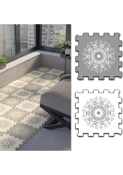 Dijital Baskılı Osmanlı Motifli Figürlü Balkon Halısı Yolluk Yapboz Puzzle Japon Halı