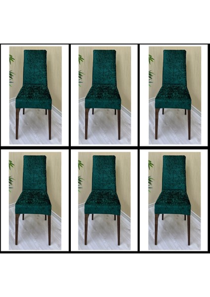 6 Adet Parlak Kadife Kumaş Sandalye Kılıfı Yıkanabilir Likralı Esnek Lastikli, Sandalye Örtü fiyatları