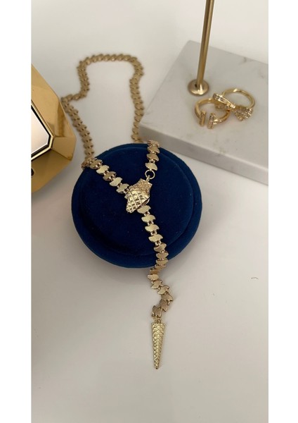 Çelik Gold Yılan Model Kolye