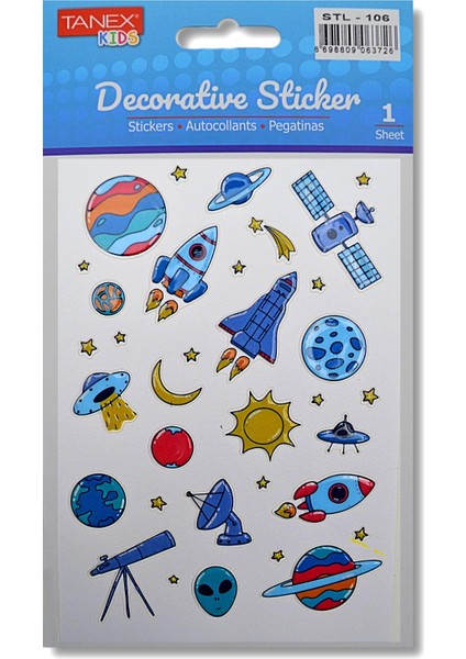Kids Sticker Uzay Araçları 34 Parça (STL-106)