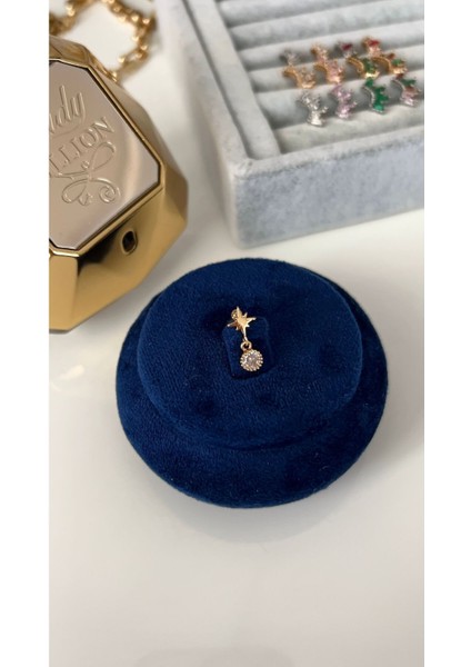 Vip Seri Gold Tek Taşlı Kuzey Yıldızı Piercing ,tragus