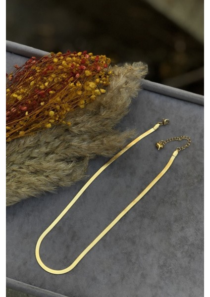 Çelik Italyan Zincir Yassı Model 45 cm Gold modelleri