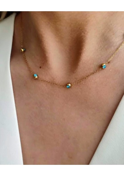 Kadın Çelik Nazar Boncuklu Kolye ve Bileklik modelleri