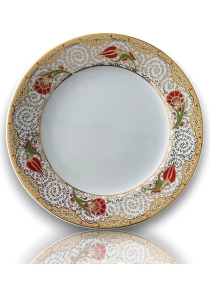 Dm Porselen Dalgalı Karanfil Porselen Tabak 25 cm