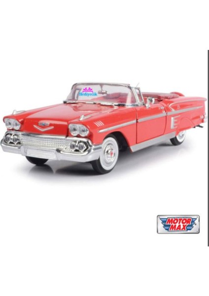 Motor Max 1958 Chevy Impala Kırmızı 1:24 Model Araba modelleri