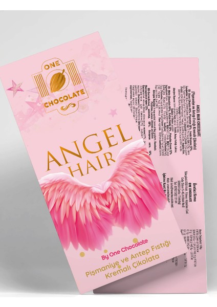 Angel Hair Chocolate Antep Fıstığı Kremalı Ve Pişmaniyeli Ruby Çikolata 80 gram
