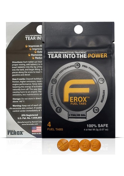 Fuel Tabs Yakıt Katkısı Tasarruf Tableti / Benzin & Dizel / 1 Adet Tablet = 75 Litre / 4 Adet Tablet