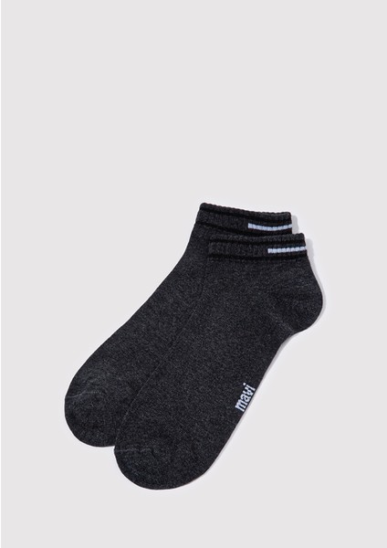 Çizgi Detaylı Antrasit Patik Çorap 0911609-80023