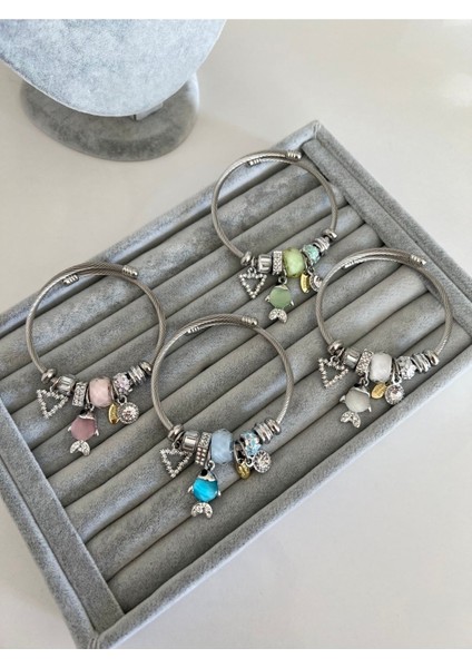 Çelik Beyaz Rengi Balık Detaylı Model Bileklik modelleri