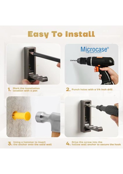 Çinko Kaplama Bas Açıl Pratik Askılık Anahtar Şapka Eşya Havlu Vb Askılık - AL5181 1 Adet modelleri