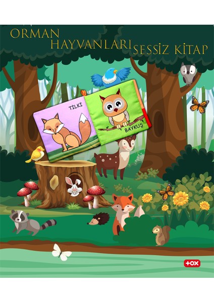 Orman Hayvanları Kumaş Sessiz Kitap - Bez Kitap