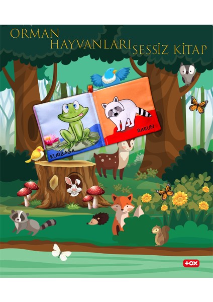 Orman Hayvanları Kumaş Sessiz Kitap - Bez Kitap