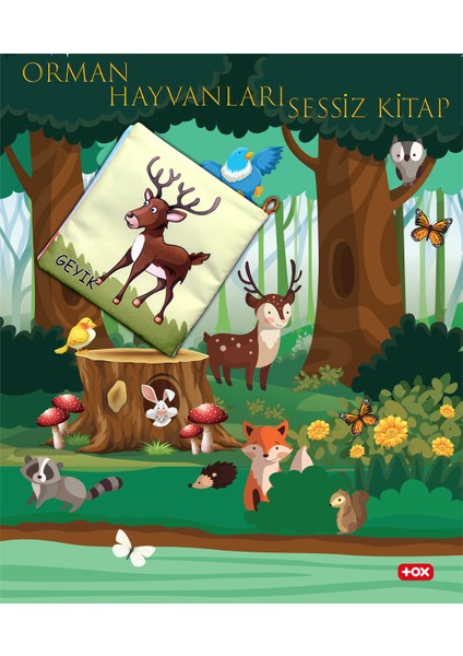 Orman Hayvanları Kumaş Sessiz Kitap - Bez Kitap