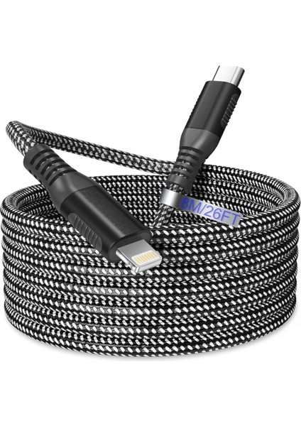 Apple iPhone 12 / 12 Pro / 14 / 14 Pro Uyumlu 120W Örgü Tipi Kırılmaz Lightning kablo