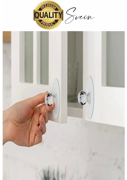 8 Adet Dekoratif Güçlü Tutunabilen Yapışkanlı Kristal Kapak Çekmece Dolap Kulp Seti Tutacak Kulbu fırsatları