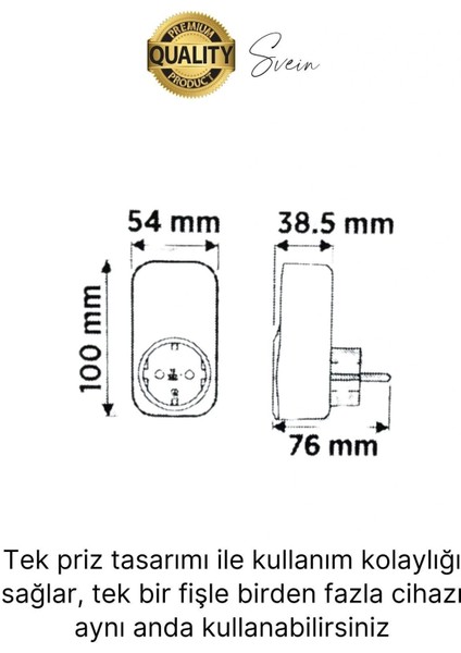 Premium Dijital Akım Korumalı Tekli Priz Tv Bilgisayar LED Göstergeli Ekran Çocuk 4000 Watt Güvenli modelleri