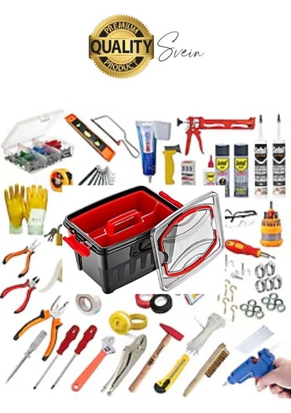 Premium 8 Lt Çok Amaçlı Tesisat Marangoz Malzeme Alet Takım Çantası Plastik Çivi Pense Vida Geniş fırsatları