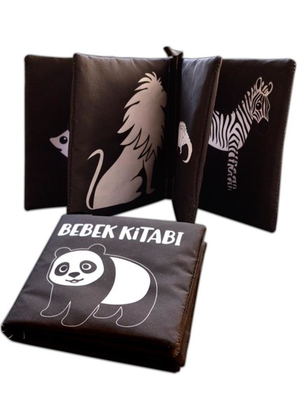 Siyah Beyaz Vahşi Hayvanlar Kumaş Sessiz Kitap T138 - Bez Kitap , Eğitici Oyuncak , Yumuşak ve Hışırtılı fiyatları