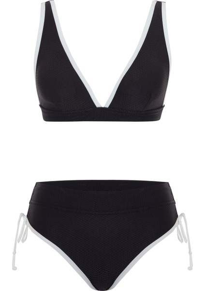 Dokulu Biyeli Lacivert Nadide Bikini Takım
