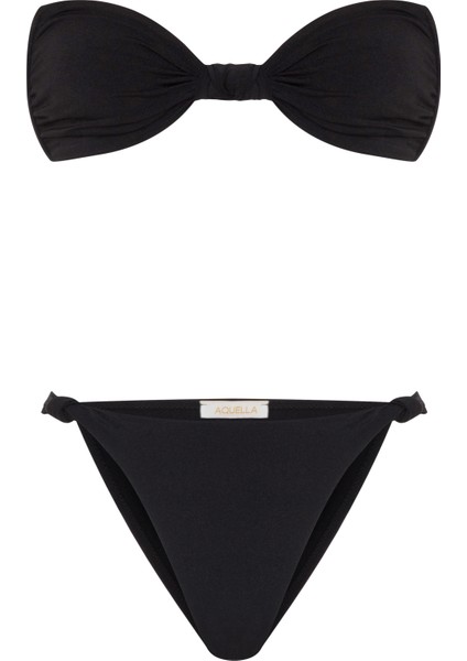 Düğüm Detaylı Siyah Bikini Takım