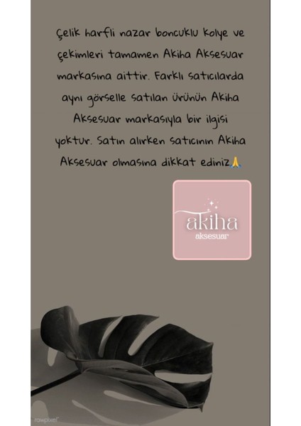 Çelik Harfli Nazar Boncuklu Kolye fiyatları