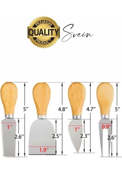 Bambu Saplı 4'lü Mini Şarküteri Bıçakları Servis Sunumluk Peynir ve Ekmek Kesimi Için Spatula Seti fırsatları