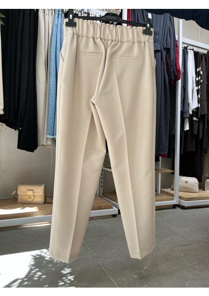 Çirt Düğmeli Pantolon Taş 1408